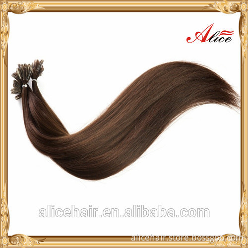 Wholesale double drawn remy russian nail tip hair extensions